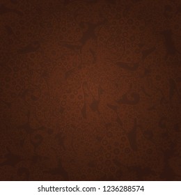 Watercolor, hand drawn. Design wrapping and gift paper, greeting cards, banner and posters design. Doodles on brown colors. - stock. Vector illustration. Seamless pattern background.