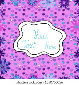 Watercolor, hand drawn. Doodles on violet, pink and white colors. Seamless background pattern. Vector - stock.