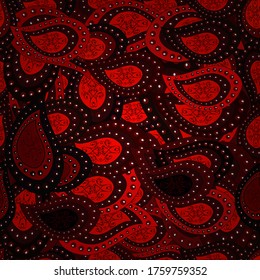 Watercolor, hand drawn. Doodles on black, brown and red colors. Seamless pattern background. - stock. Vector illustration. Design wrapping and gift paper, greeting cards, banner and posters design.