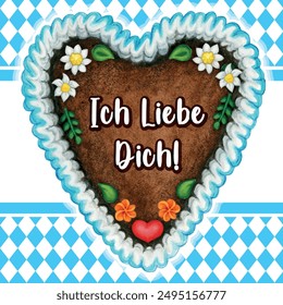 Aquarell Handgezeichnete Lebkuchen Oktoberfest Dekoriertes Herz