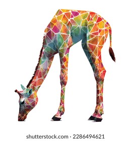 Watercolor hand drawn giraffe isolated on a white background. Animals of Africa. Wild nature.