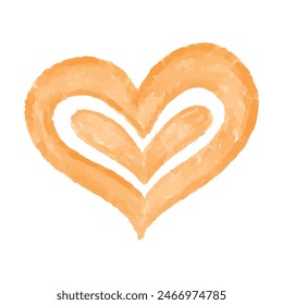 Watercolor hand drawn heart Isolated on white background.