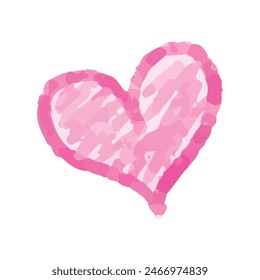 Watercolor hand drawn heart Isolated on white background.