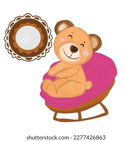 watercolor hand drawn illustration; can be used for baby shower or kid poster; with white isolated background