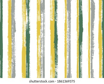 Watercolor hand drawn irregular stripes vector seamless pattern. Cute gift wrapping paper design. Scratchy geometric irregular stripes, lines on white background. Repeatable ornament.