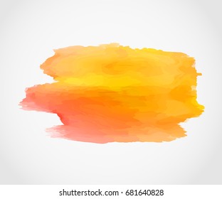 Watercolor hand drawn isolated vector wash spot on white background for text design, web. Abstract,  color brush paint paper grain texture illustration element for wallpaper, label