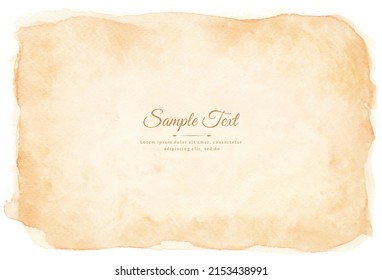 watercolor with a hand drawn in the paper old parchment sheet vintage aged or texture isolated on white background.