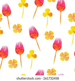 watercolor hand drawn pattern