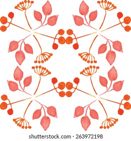 watercolor hand drawn pattern with flowers