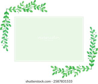 Watercolor hand drawn plant frame illustration
