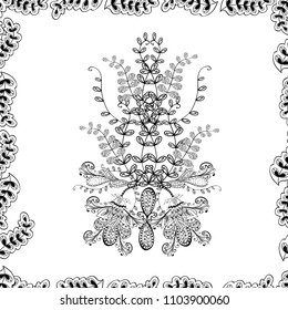 Watercolor, hand drawn. Seamless background pattern. Vector - stock. Doodles on white, black and gray colors.