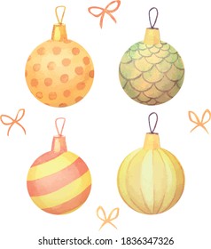 Conjunto de color de agua dibujado a mano, ilustración vectorial.