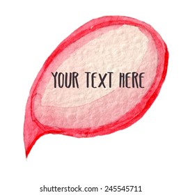 Watercolor hand drawn speech bubble, eps10