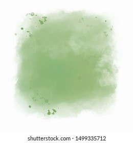 watercolor hand drawn vector isolated stain on white background. Abstract aquarelle brush paint paper texture grunge cold bright color element for text design, blank, wallpaper