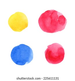 Watercolor hand drawn vector splashes set.
