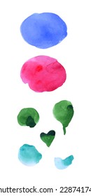 Watercolor hand drawn vector splashes set.