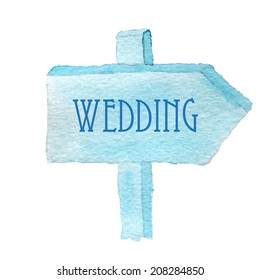 Watercolor hand drawn wedding element- arrow. Vector eps10