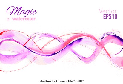 Watercolor hand made background. Vector illustration.