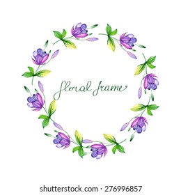 Watercolor hand paint frame. Vector illistration
