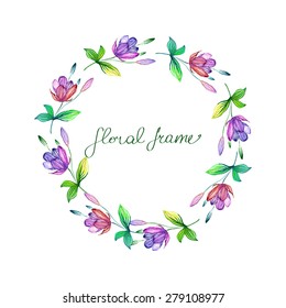 Watercolor hand paint frame. Vector illistration