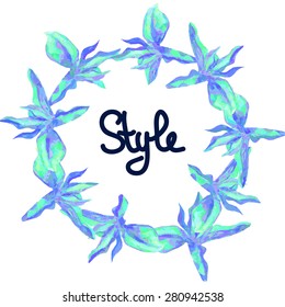 Watercolor hand paint frame. Vector illustration