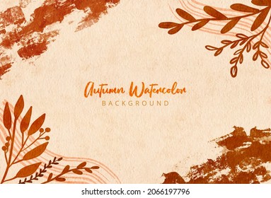 Watercolor hand painted autumn background