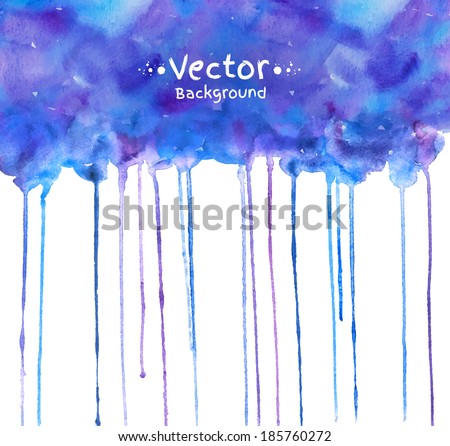 Watercolor hand painted background with smudges. Vector EPS 10.
