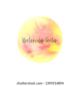 Watercolor hand painted circle design elementon a white background, decorative design element. Abstract vector