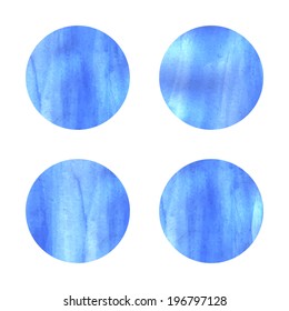 Watercolor hand painted circle shape design elements, vector illustration.