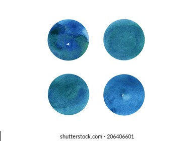 Watercolor hand painted circle shape design elements