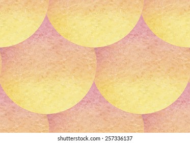 Watercolor hand painted circle shape seamless pattern. Vector Illustration.