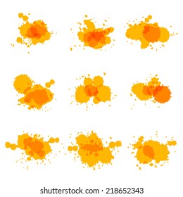 Watercolor hand painted circles set art vector spot