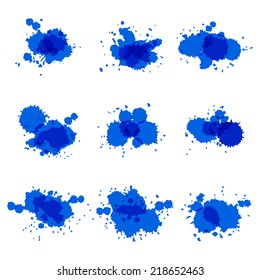 Watercolor hand painted circles set art vector spot