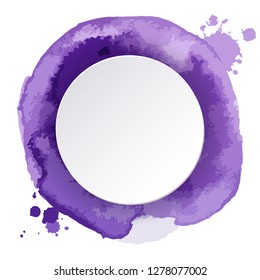 Watercolor hand painted round shapes and circular place for text inside. Perfect for card, banner, template, decoration, print, cover, web, element design. Vector illustration.