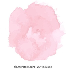 Watercolor hand painted shape, stain, circle, blob.