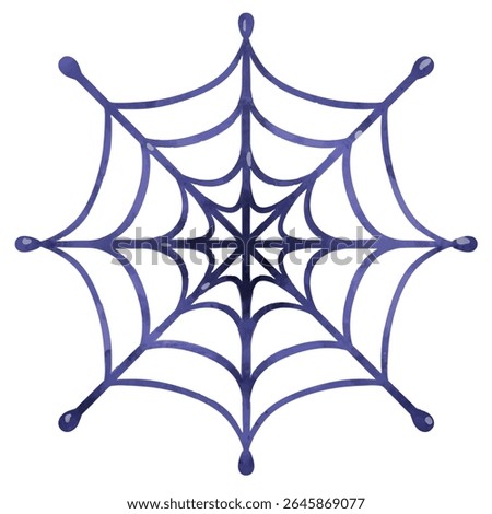 Watercolor hand painted spider web, spider web clip art, cute spider web cartoon illustration in watercolor painting style, spiderweb clip art, isolated on white background