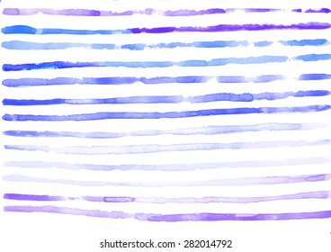 Watercolor hand painted strips background