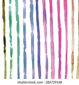 Watercolor hand painted strips background