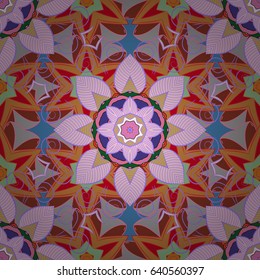 Watercolor hand painting of abstract blue flowers, seamless pattern vector background.