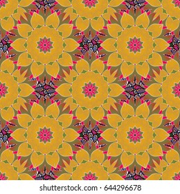 Watercolor hand painting of abstract blue flowers, seamless pattern vector background.