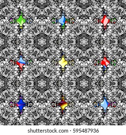 Watercolor hand painting of abstract flowers, seamless pattern vector background.