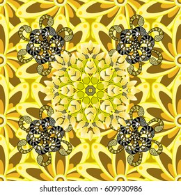 Watercolor hand painting of abstract flowers, seamless pattern vector background.