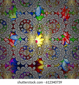 Watercolor hand painting of abstract flowers, seamless pattern vector background.