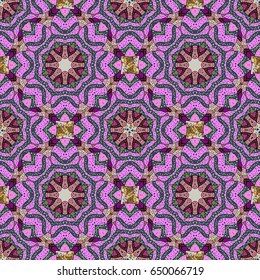 Watercolor hand painting of abstract flowers, seamless pattern vector background.
