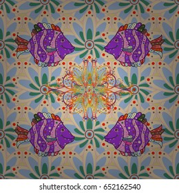 Watercolor hand painting of abstract flowers, seamless pattern vector background.