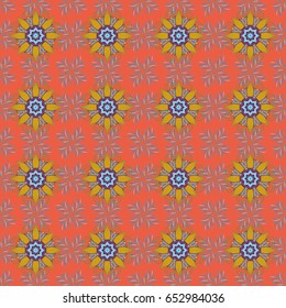 Watercolor hand painting of abstract flowers, seamless pattern vector background.