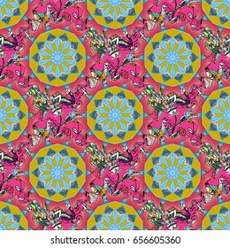 Watercolor hand painting of abstract flowers, seamless pattern vector background.