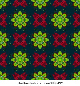 Watercolor hand painting of abstract flowers, seamless pattern vector background.