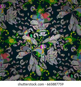 Watercolor hand painting of abstract flowers, seamless pattern vector background.