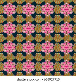 Watercolor hand painting of abstract flowers, seamless pattern vector background.